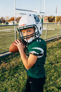 Modern athlete portrait by Kerry Struble. Youth football player.