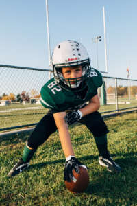 Modern athlete portrait by Kerry Struble. Youth football player.