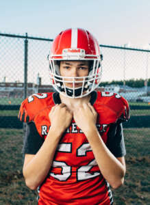 Modern athlete portrait by Kerry Struble. Youth football player.